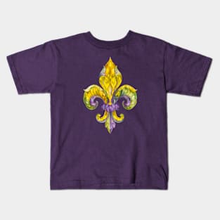 Mardi Gras Fleur de Lis Kids T-Shirt